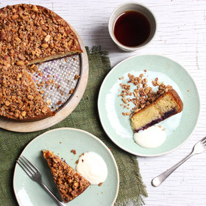 Streuselkuchen mit Zitrone und Blaubeeren