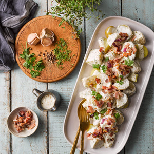 Kartoffelsalat mit Feta und Knoblauch-Joghurtdressing