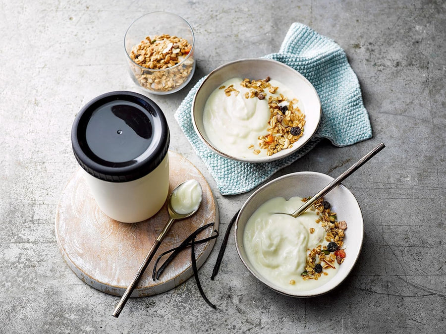 EasiYo Joghurtbereiter Schwarz Starter-Set | Inklusive 4 Joghurt-Sachets